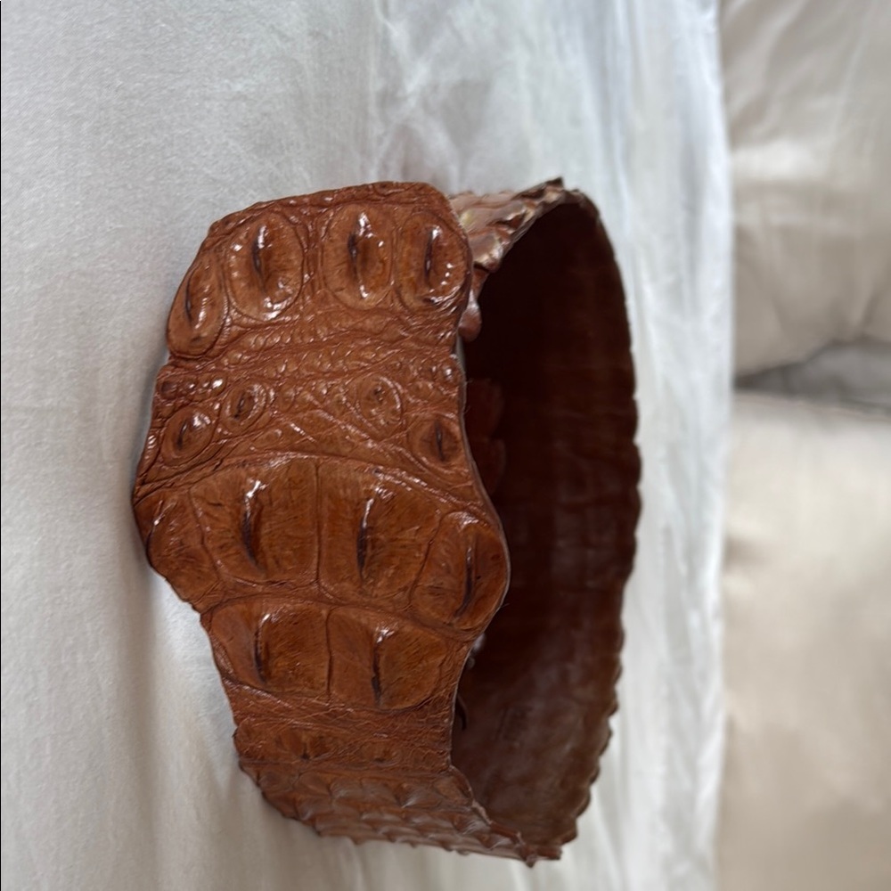 Brown Crocodile Leather Belt